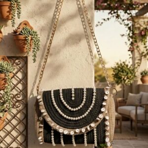 cotton rope fancy stone work desigen handind organiser pure cotton boho fancy handbag stylish handmade bag shoulder pures for ladies girls college office shopping travel marriage party 1pce