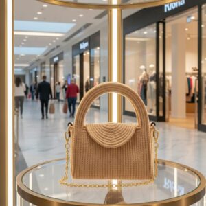 cotton rope boho fancy handbag stlish handmade .handmade cotton cored corssbody bags small purse with gold chain strap and strap and clasp, elegant shoulder bag,