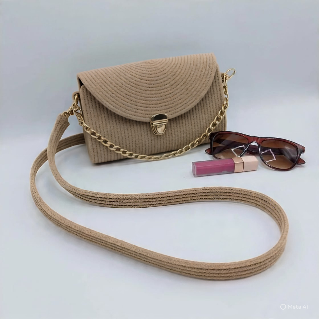 handmade cotton cored corssbody bags small purse with gold chain strap and strap and clasp, elegant shoulder bag,