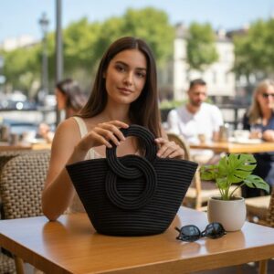 cotton rope handmade cotton rope bag rope crossbody bho summer pures handmade claret woven straw bag: boho wooden handle pures
