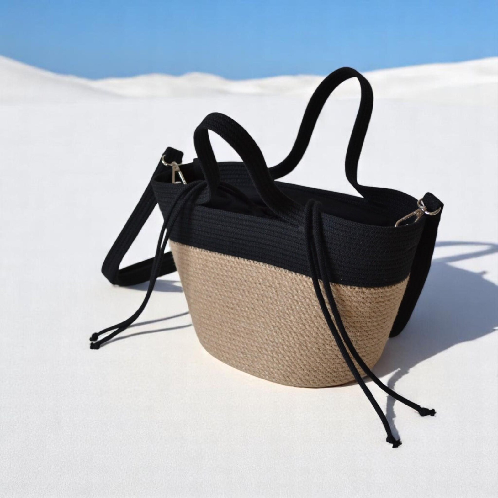 authentic tote bags woven beach handmade weaving shoulder bag cotton thread tote handmade woven crochet handbag casual grand beach basket travel straw trancado bag
