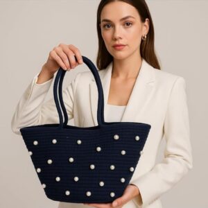 authentic tote bags woven beach handmade weaving shoulder bag cotton thread tote handmade woven crochet handbag casual grand beach basket travel straw trancado bag
