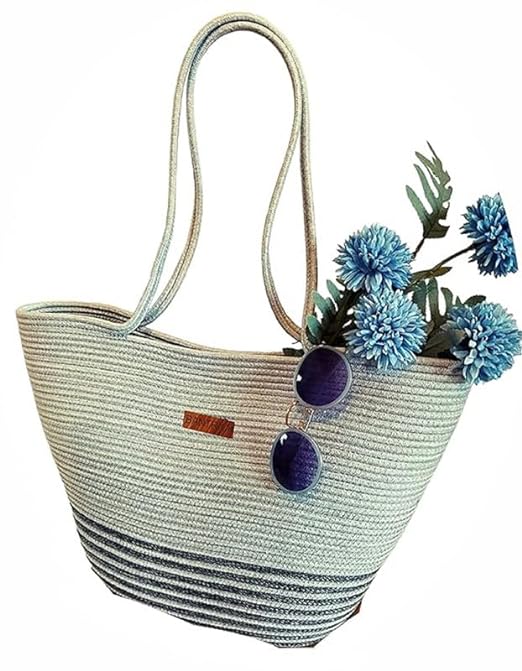 beige eco & friendly handmade jute bag women's tote shoulder bag with rope handles beige eco & friendly handmade jute bag women's tote shoulder bag with rope handles