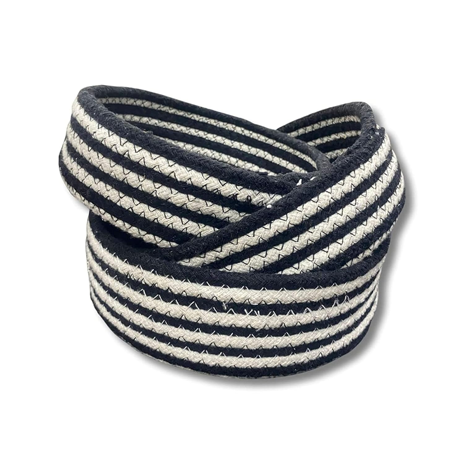 pack of 3 handcrafted woven storage jute cotton basket