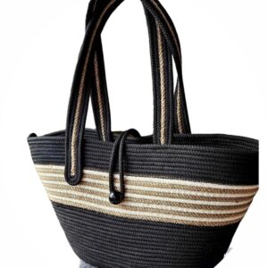 women's tote shoulder bag with rope handles