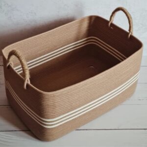 rustic stripes storage basket