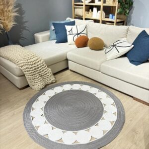 aura circle handcrafted cotton rug