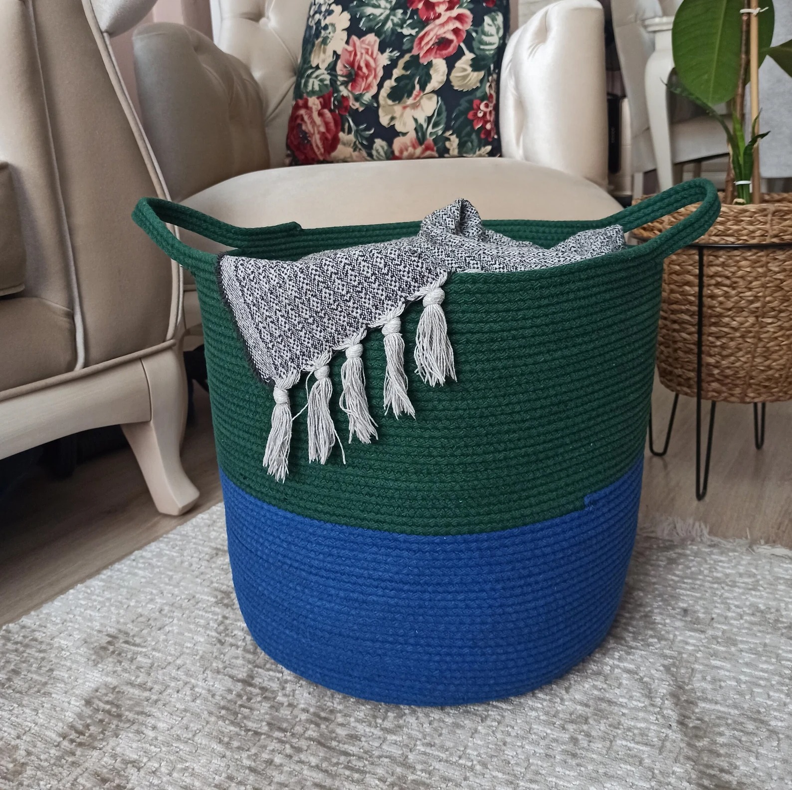 storage baskets, toy bin , for toy blankets, pillows storage in living room cute jute basket storage basket for bathroom living room & kitchen organiser box vanity box first aid box
