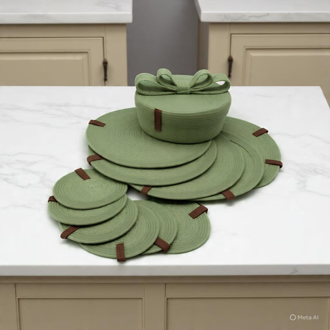 cotton rope table mats kitchen & christmas: décor plece mat set of 6; round woven placemats , round placemats; dining table mast cotton rope table mats kitchen & christmas: décor plece mat set of 6; round woven placemats , round placemats; dining table mast