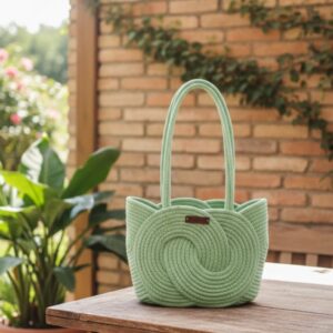 cotton rope boho fancy handbag stlish handmade .handmade cotton cored corssbody bags small purse with gold chain strap and strap and clasp, elegant shoulder bag,