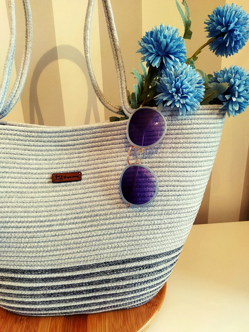 beige eco & friendly handmade jute bag women's tote shoulder bag with rope handles beige eco & friendly handmade jute bag women's tote shoulder bag with rope handles