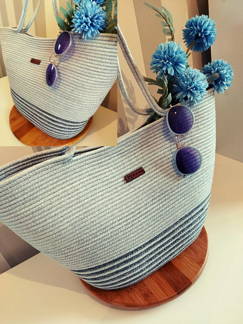 beige eco & friendly handmade jute bag women's tote shoulder bag with rope handles beige eco & friendly handmade jute bag women's tote shoulder bag with rope handles
