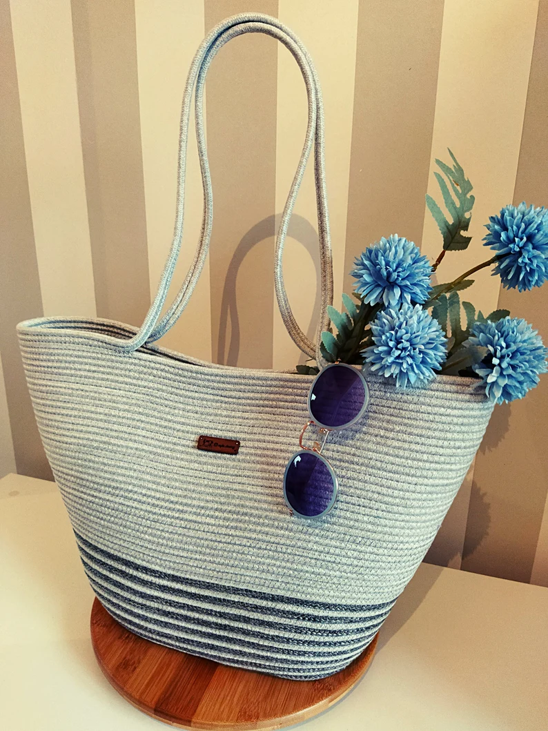 beige eco & friendly handmade jute bag women's tote shoulder bag with rope handles beige eco & friendly handmade jute bag women's tote shoulder bag with rope handles