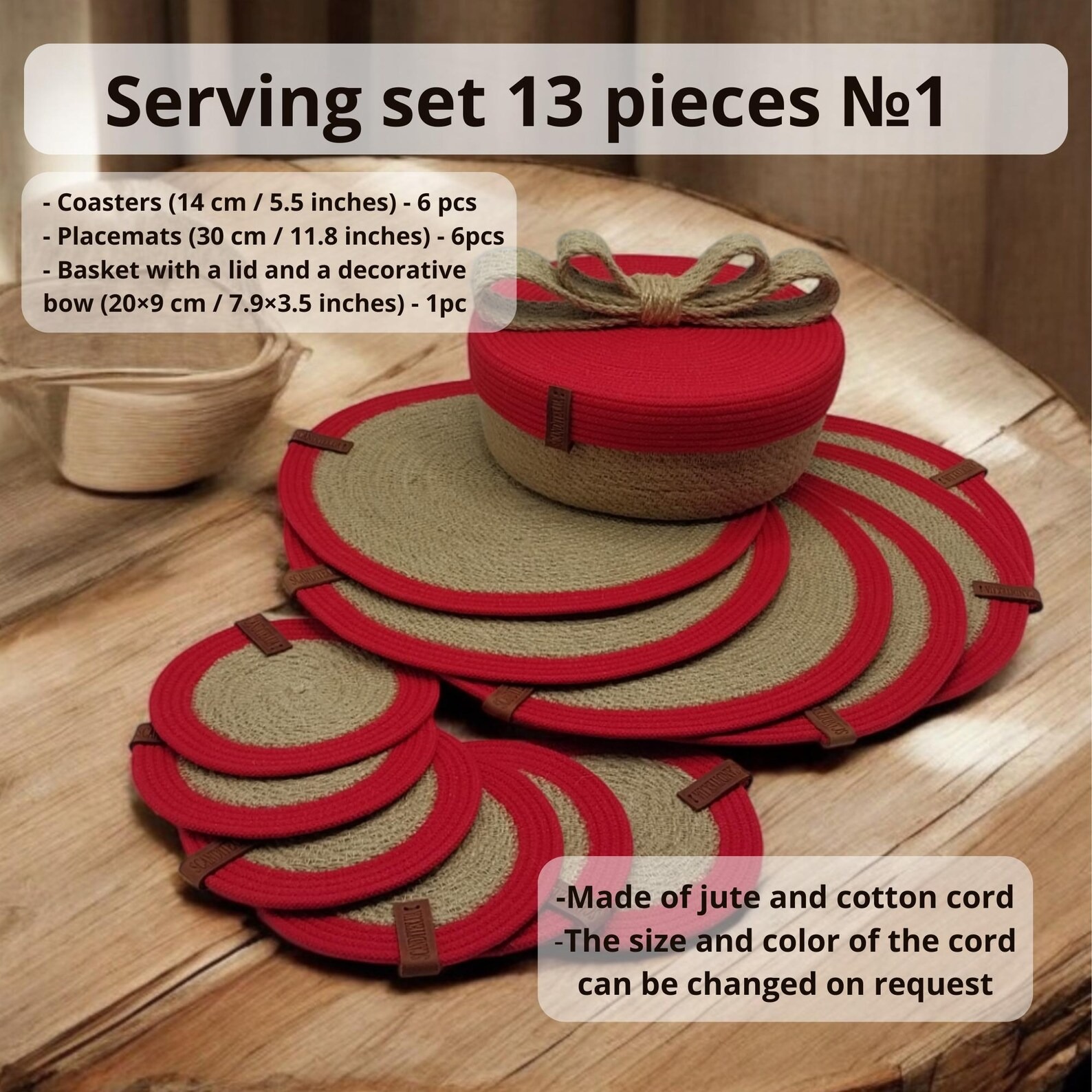 cotton rope table mats kitchen & christmas: décor plece mat set of 6; round woven placemats , round placemats; dining table mast