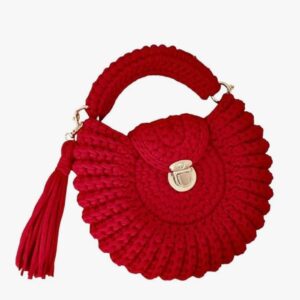 bantrick red conch crochet bag