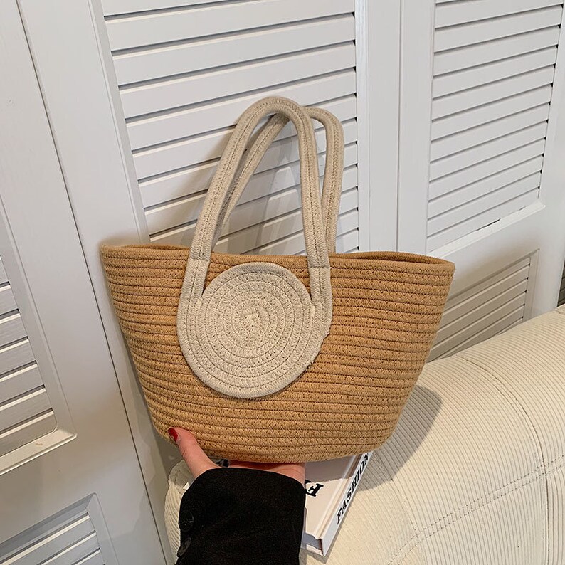 earthly essential women's tote shoulder bag with rope handles earthly essential women's tote shoulder bag with rope handles
