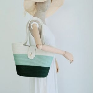serene stripes handbag for women