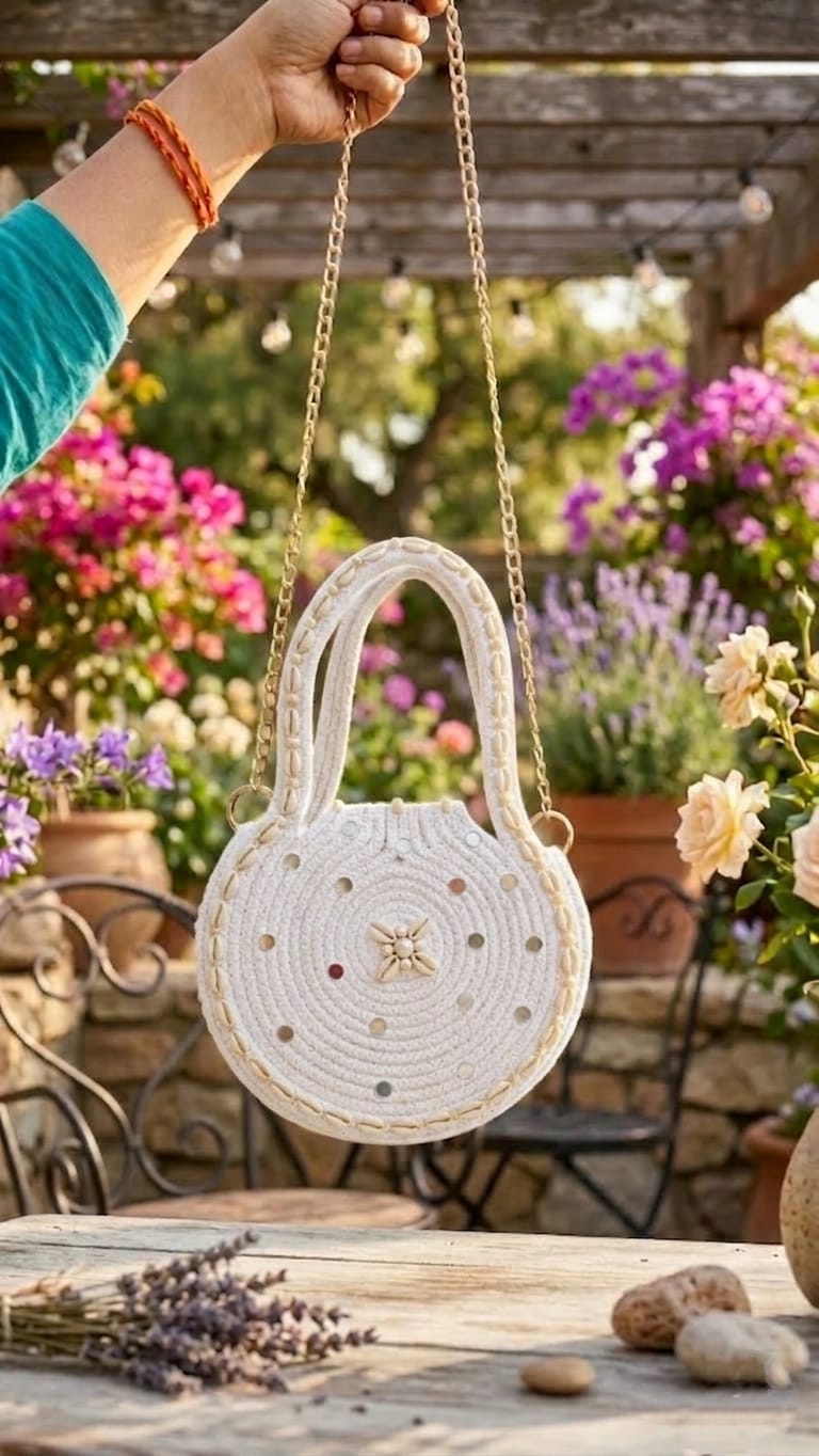 cotton rope fancy stone work desigen handind organiser pure cotton boho fancy handbag stylish handmade bag shoulder pures for ladies girls college office shopping travel marriage party 1pce cotton rope fancy stone work desigen handind organiser pure cotton boho fancy handbag stylish handmade bag shoulder pures for ladies girls college office shopping travel marriage party 1pce