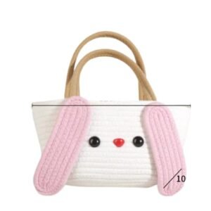 ethereal eco totes jute & cotton edition in white pink