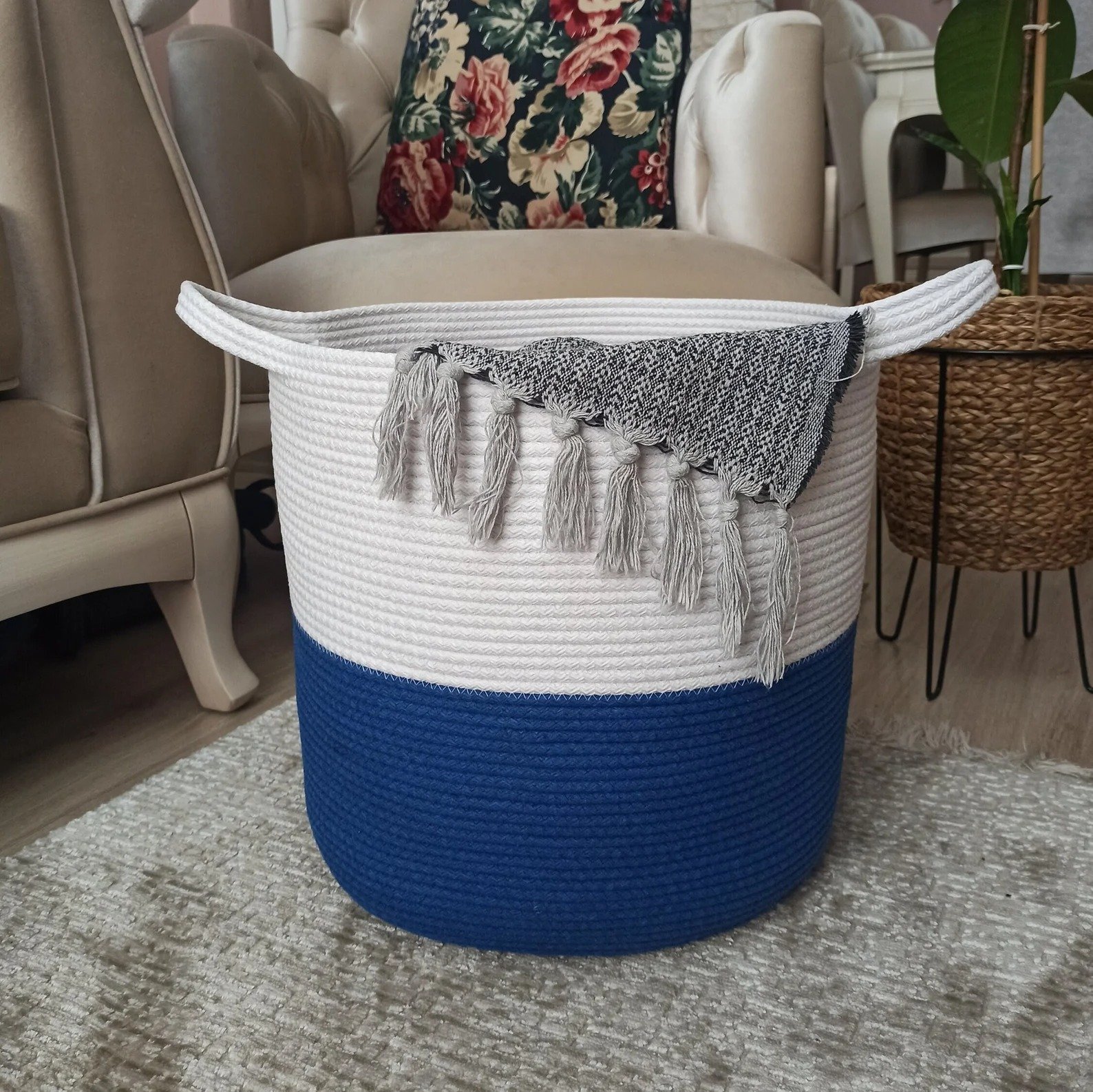 storage baskets, toy bin , for toy blankets, pillows storage in living room cute jute basket storage basket for bathroom living room & kitchen organiser box vanity box first aid box