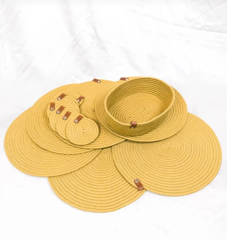 beige woven dining set beige woven dining set