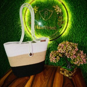 the earthwise ensemble tote handcrafted jute & cotton blend for sustainable living