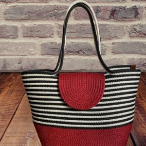 the naturally bold tote eco friendly red jute & cotton bag for everyday style